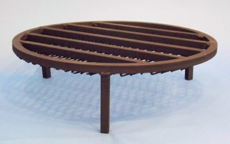 Round Steel Bar  Fire Pit Grate With Diamond Cut Steel Mesh 