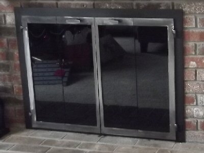falmouth square black frame natural iron full fold doors